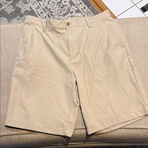 Men's Tan Flat Front Shorts